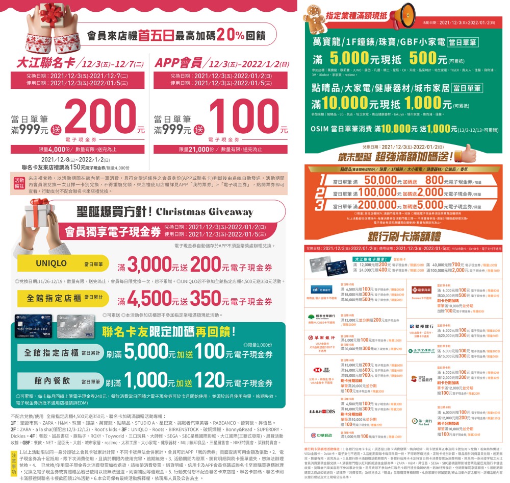2021最浪漫耶誕城》大江購物中心501號聖誕市集英倫街景│全桃歲末最強回饋-中壢青埔購物免費停車最好逛