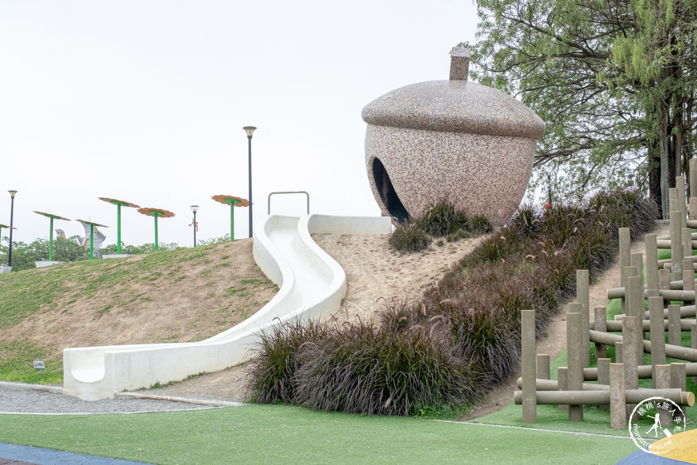 雲林斗六景點|膨鼠森林公園&金瓜鼠樂園|巨大橡果溜滑梯.森林市集.野餐好去處|特色親子公園推薦