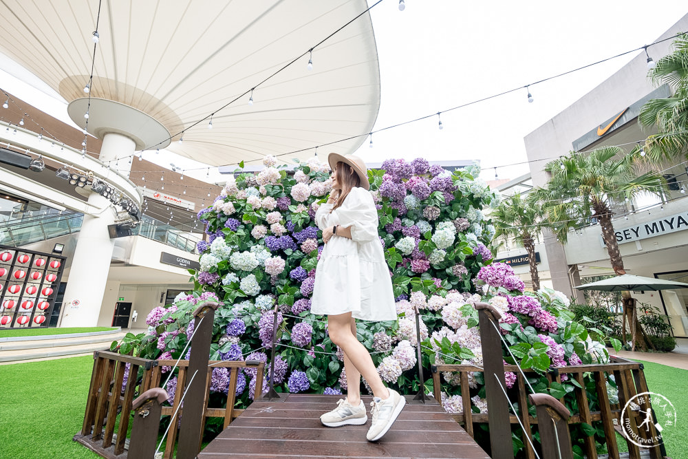 林口三井OUTLET 繡球花物語|2022最新活動造景-漫旅春日花境 一秒飛日本
