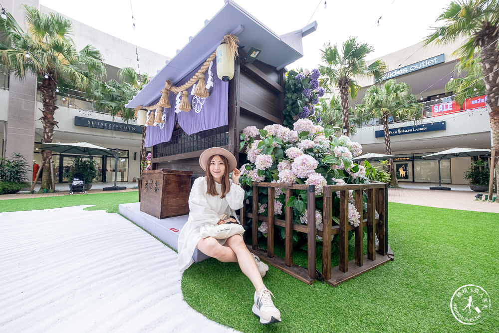 林口三井OUTLET 繡球花物語|2022最新活動造景-漫旅春日花境 一秒飛日本
