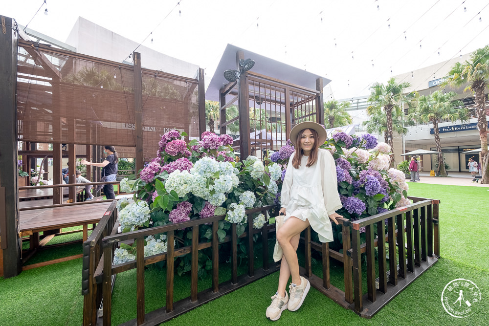 林口三井OUTLET 繡球花物語|2022最新活動造景-漫旅春日花境 一秒飛日本