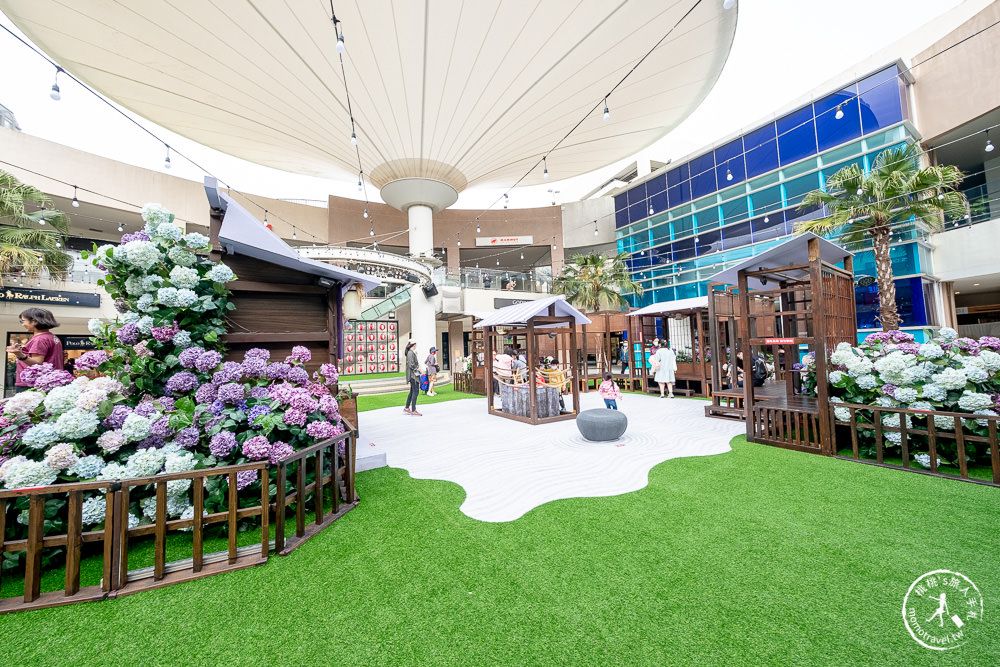 林口三井OUTLET 繡球花物語|2022最新活動造景-漫旅春日花境 一秒飛日本