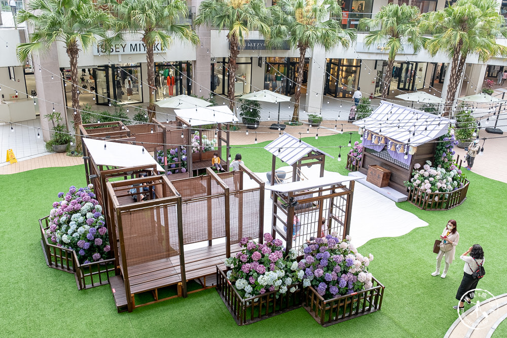 林口三井OUTLET 繡球花物語|2022最新活動造景-漫旅春日花境 一秒飛日本