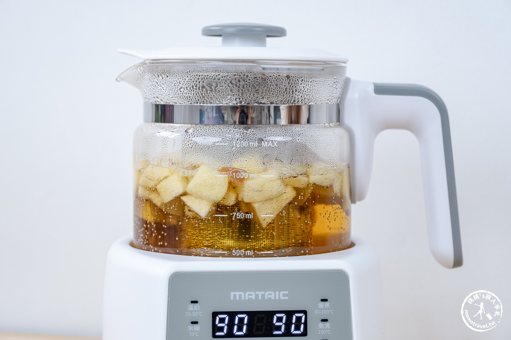 松木智能溫控玻璃養生壺MG-KT1211H|煮水、泡茶、燉盅，操作簡單一台就搞定