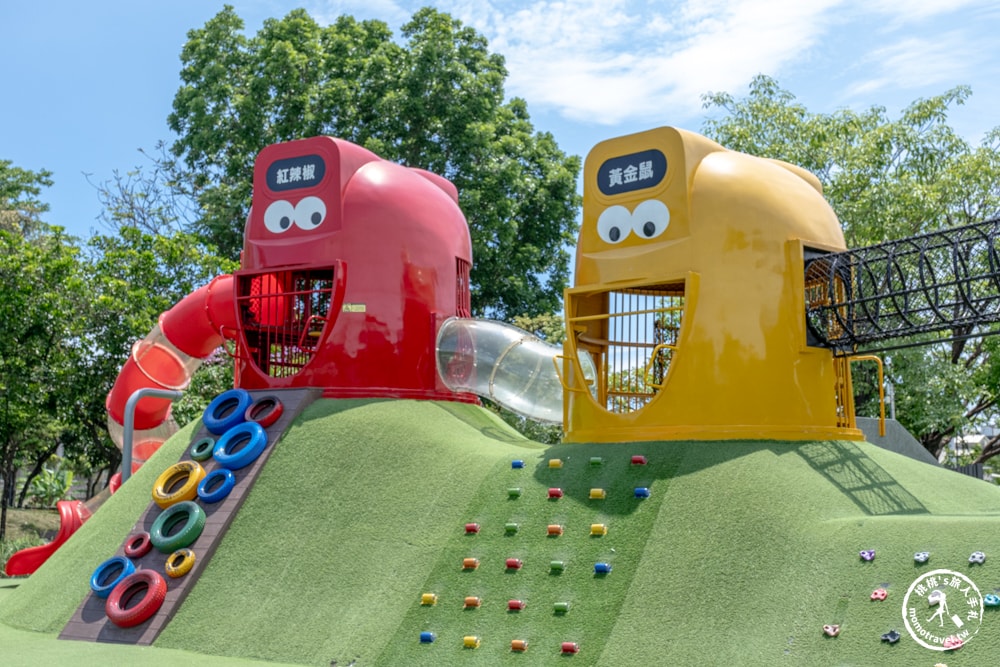 屏東南州景點|南州運動公園-外星寶寶資源回收桶變身趣味溜滑梯遊戲場親子公園
