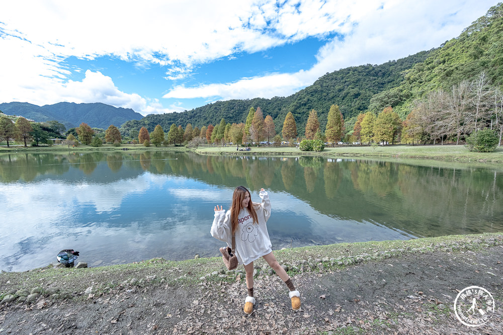 宜蘭員山景點|蜊埤湖畔落羽松-寧靜唯美的湖光山色秘境|落羽松季節.交通停車資訊