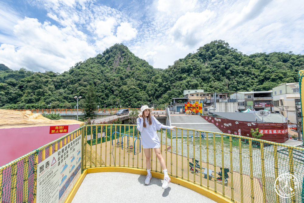 苗栗獅潭景點|獅潭鄉汶水公園|巨無霸茶壽溜滑梯|汶水老街特色親子公園