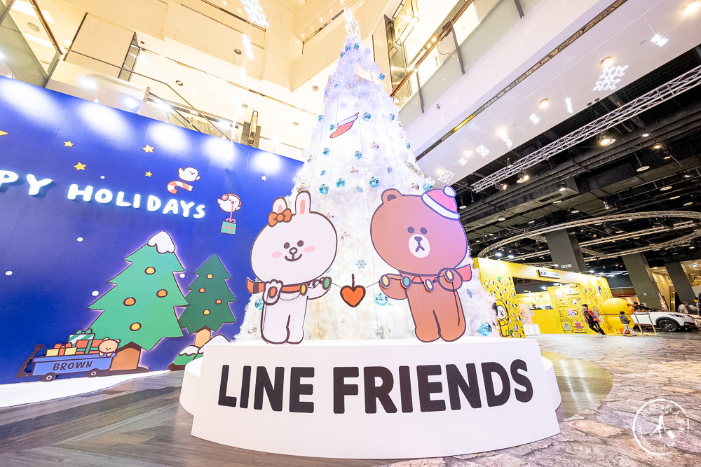 2021聖誕節活動》台茂購物中心-LINE主題裝飾-熊大與兔兔的小鎮派對│聖誕樹.活動時間.交通停車介紹