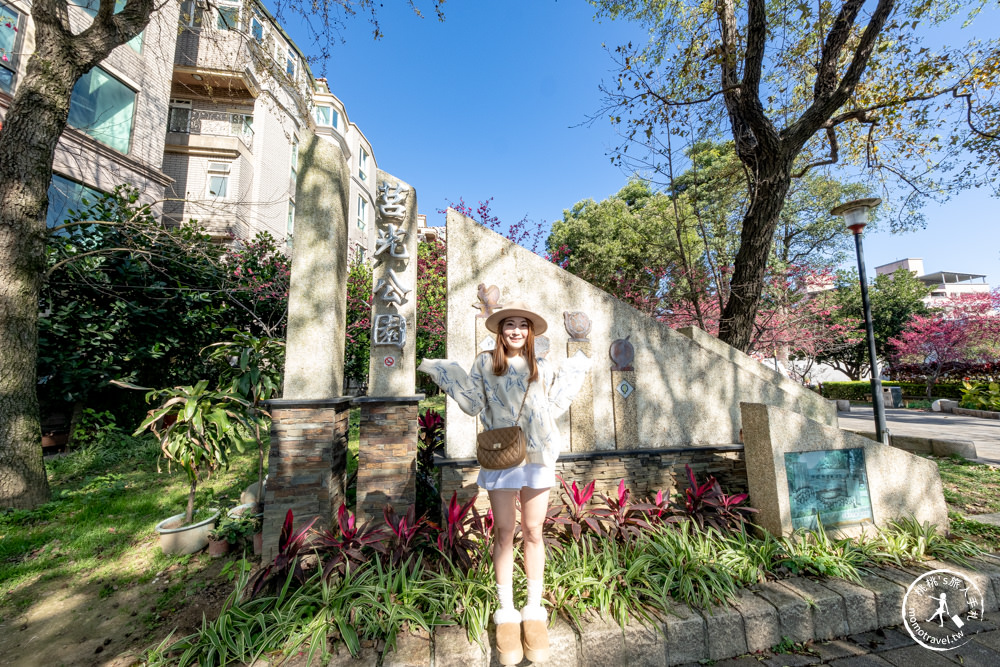 桃園中壢景點|莒光環保公園 櫻花盛開時|八重櫻花況花期.交通停車介紹