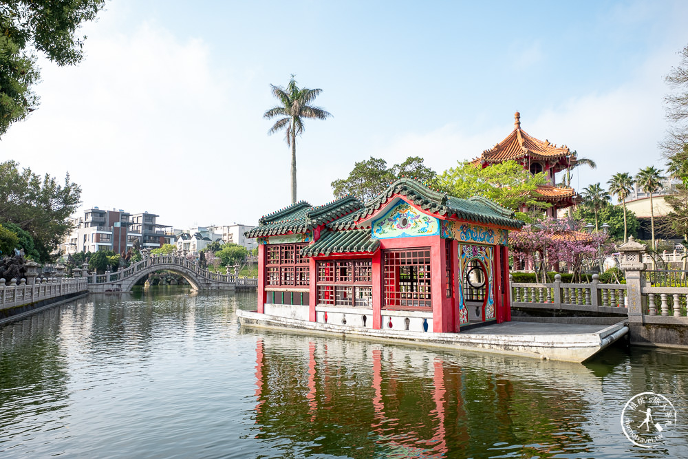 新北林口|竹林山觀音寺櫻花景點|在華麗廟宇建築與庭園中漫步賞櫻|很靈驗香火鼎盛