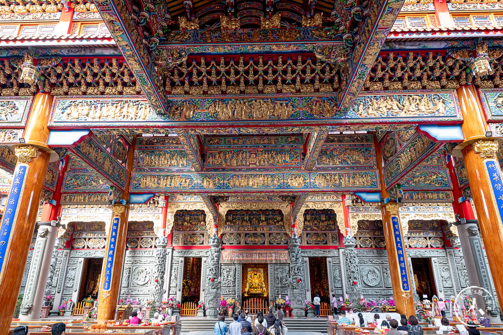 新北林口|竹林山觀音寺櫻花景點|在華麗廟宇建築與庭園中漫步賞櫻|很靈驗香火鼎盛